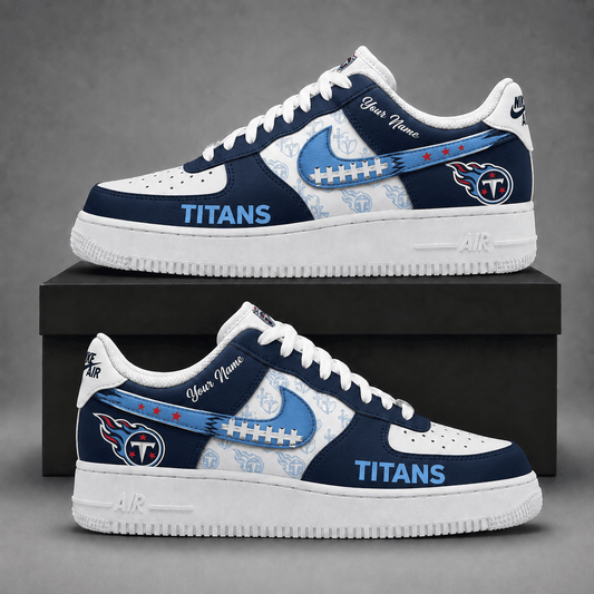 Tennessee Titans | Premium Fear The Team Low Top Sneakers Personalized - Va37444