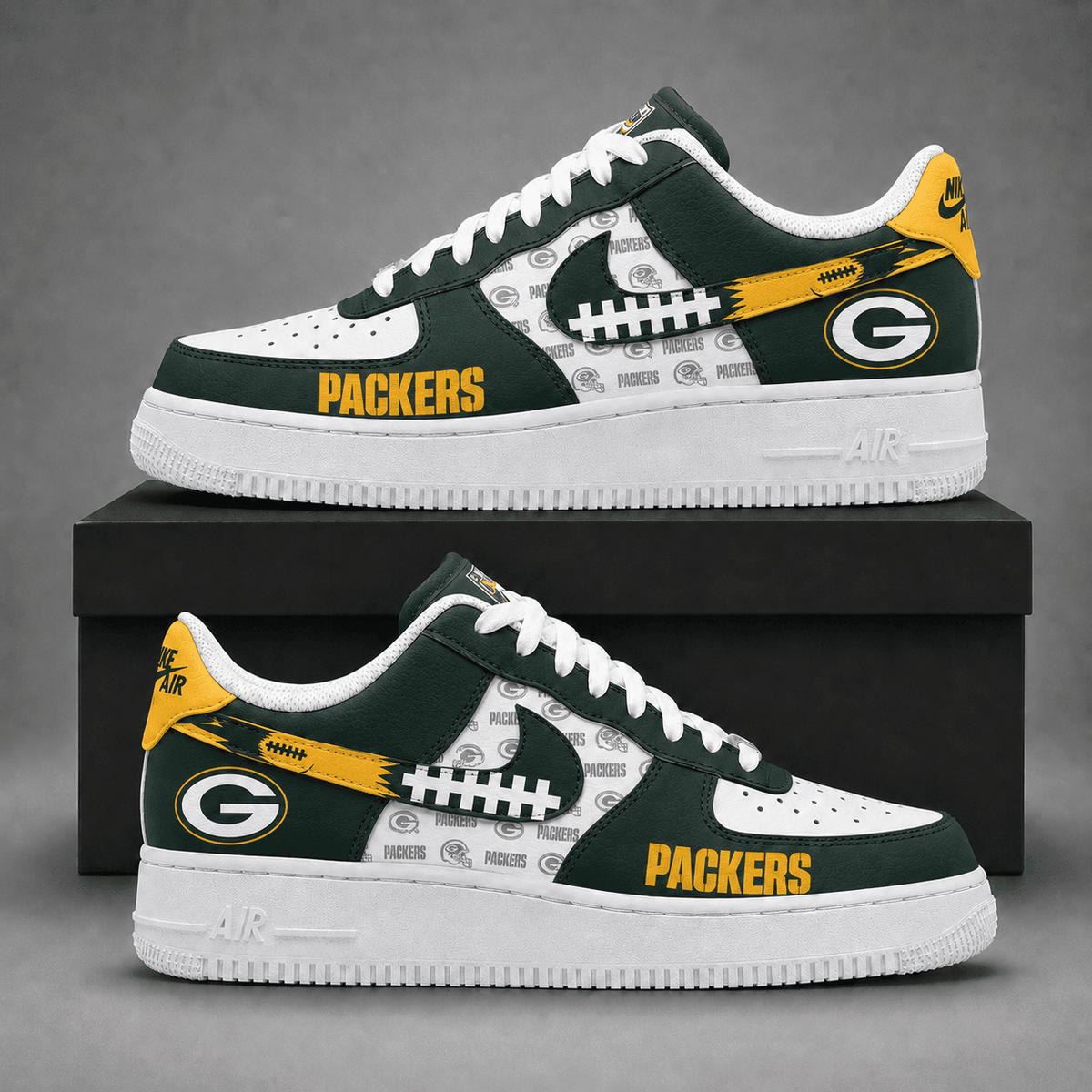 Green Bay Packers | Premium Fear The Team Low Top Sneakers Personalized - Va37430