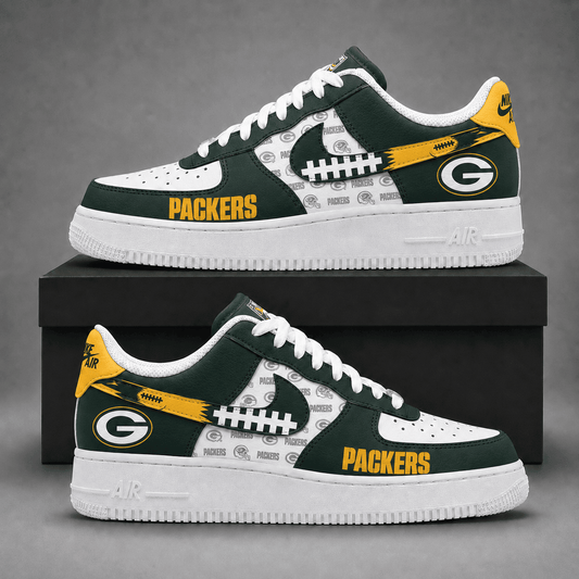 Green Bay Packers | Premium Fear The Team Low Top Sneakers Personalized - Va37430