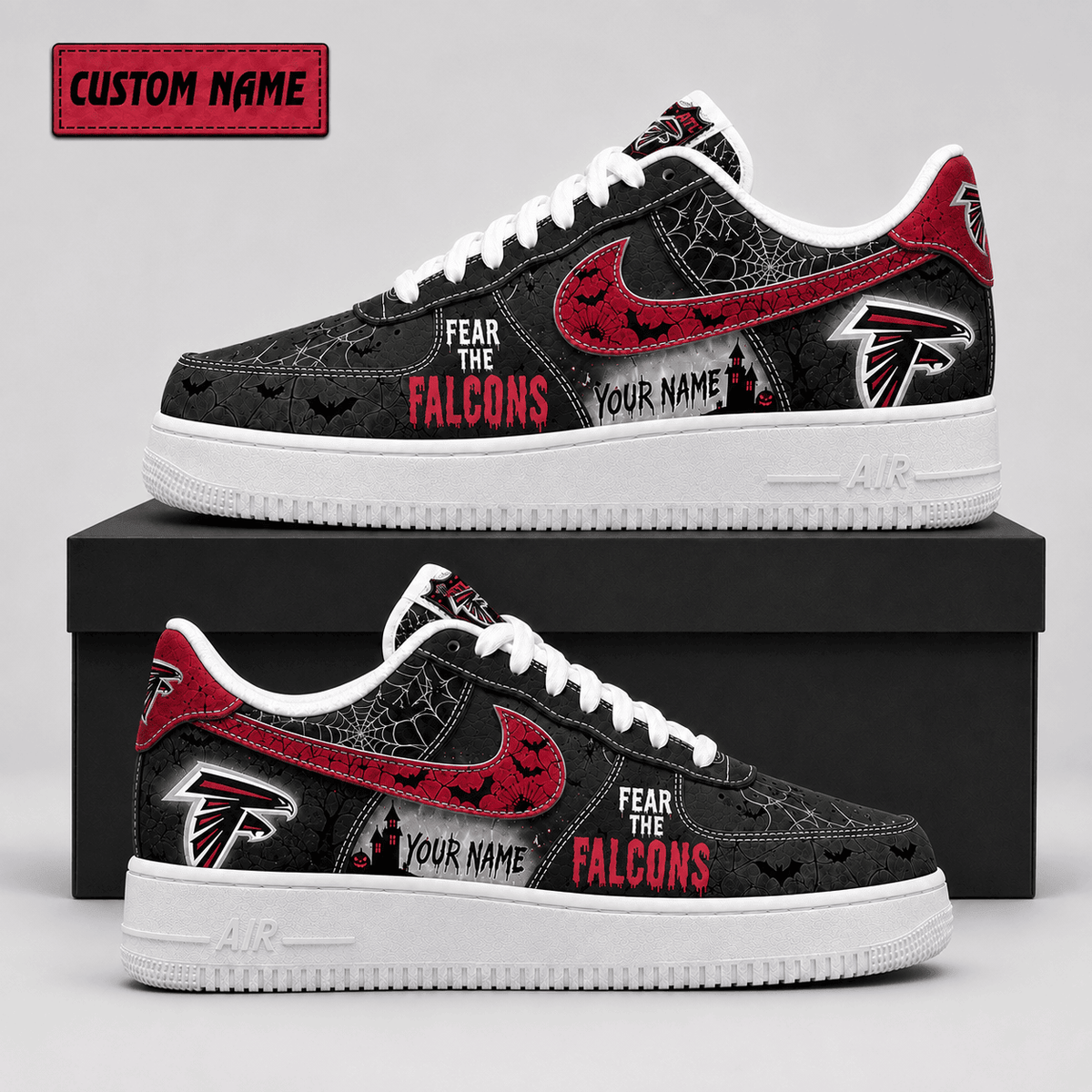 Atlanta Falcons | Premium Fear The Team Halloween Low Top Sneakers - Va323537