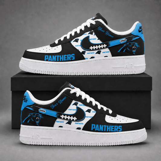 Carolina Panthers | Premium Fear The Team Low Top Sneakers Personalized - Va37443