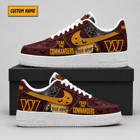 Washington Commanders | Premium Fear The Team Halloween Low Top Sneakers - Va323530