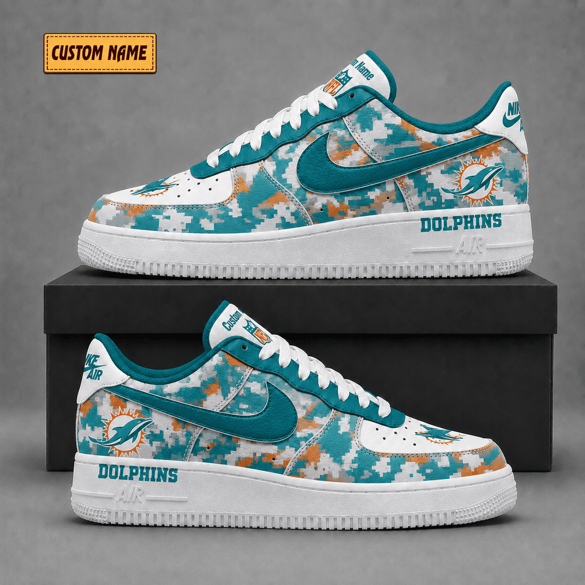 Miami Dolphins | Premium Fear The Team Low Top Sneakers - Va38818
