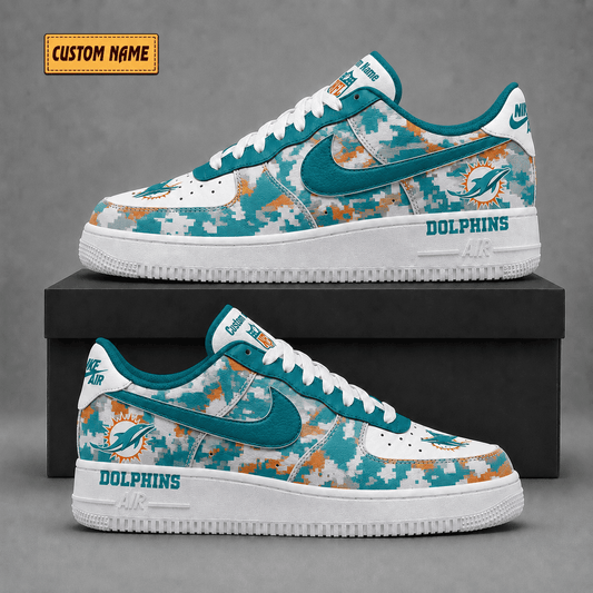 Miami Dolphins | Premium Fear The Team Low Top Sneakers - Va38818