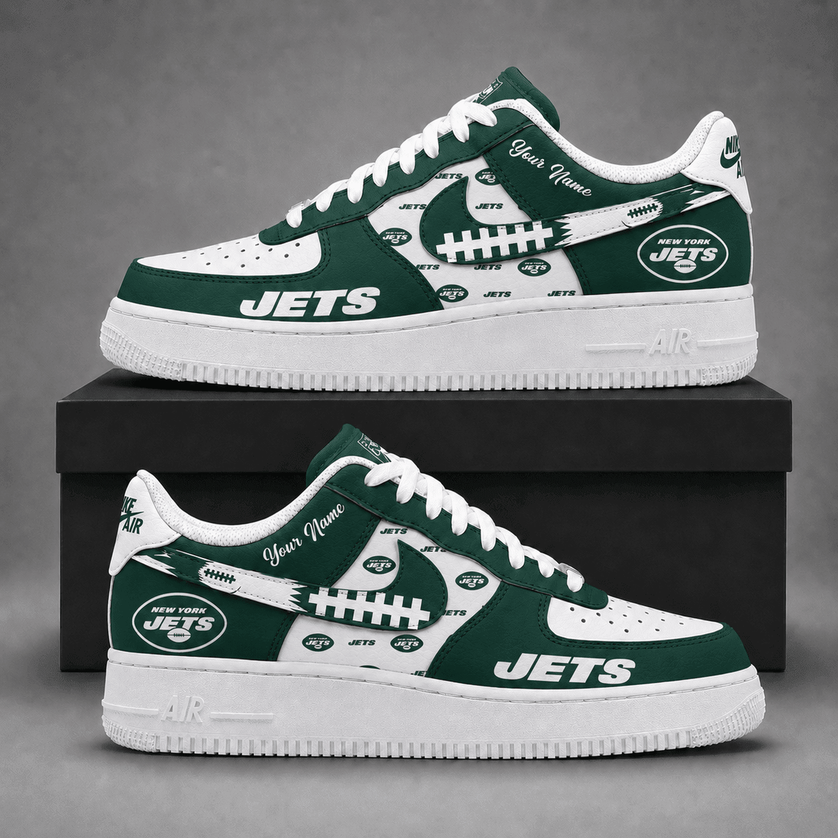 New York Jets | Premium Fear The Team Low Top Sneakers Personalized - Va37424