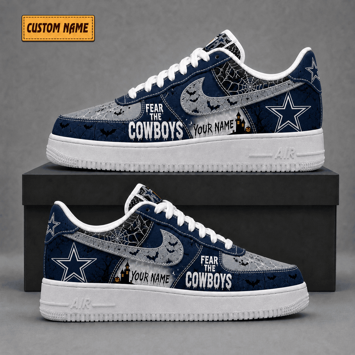 Dallas Cowboys | Premium Fear The Team Halloween Low Top Sneakers - Va323528