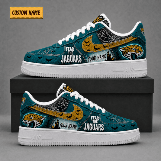 Jacksonville Jaguars | Premium Fear The Team Halloween Low Top Sneakers - Va323523