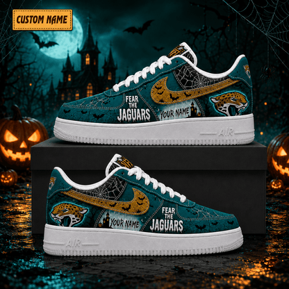 Jacksonville Jaguars | Premium Fear The Team Halloween Low Top Sneakers - Va323523