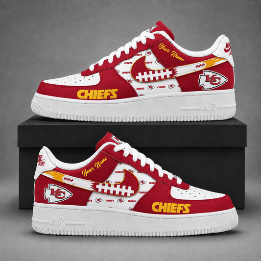Kansas City Chiefs | Premium Fear The Team Low Top Sneakers Personalized - Va37423