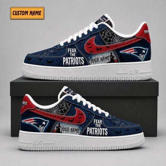 New England Patriots | Premium Fear The Team Halloween Low Top Sneakers - Va323513
