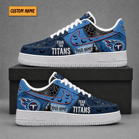 Tennessee Titans | Premium Fear The Team Halloween Low Top Sneakers - Va323522