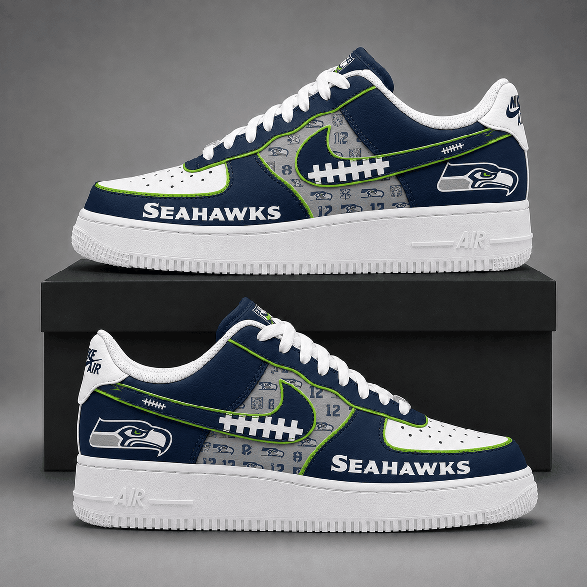 Seattle Seahawks | Premium Fear The Team Low Top Sneakers Personalized - Va37441