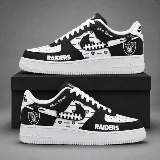 Raiders | Premium Fear The Team Low Top Sneakers Personalized - Va37419