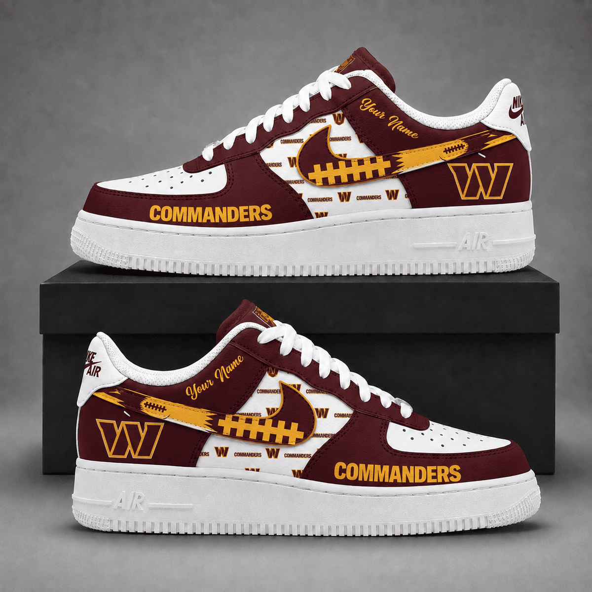 Washington Commanders | Premium Fear The Team Low Top Sneakers Personalized - Va37434