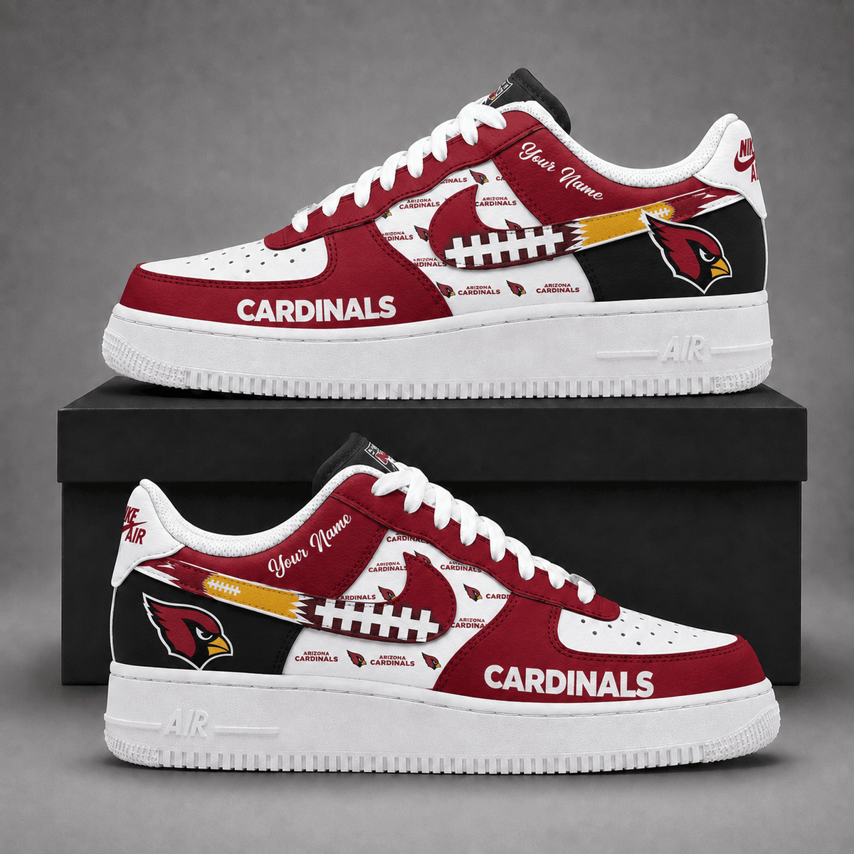 Arizona Cardinals | Premium Fear The Team Low Top Sneakers Personalized - Va37437