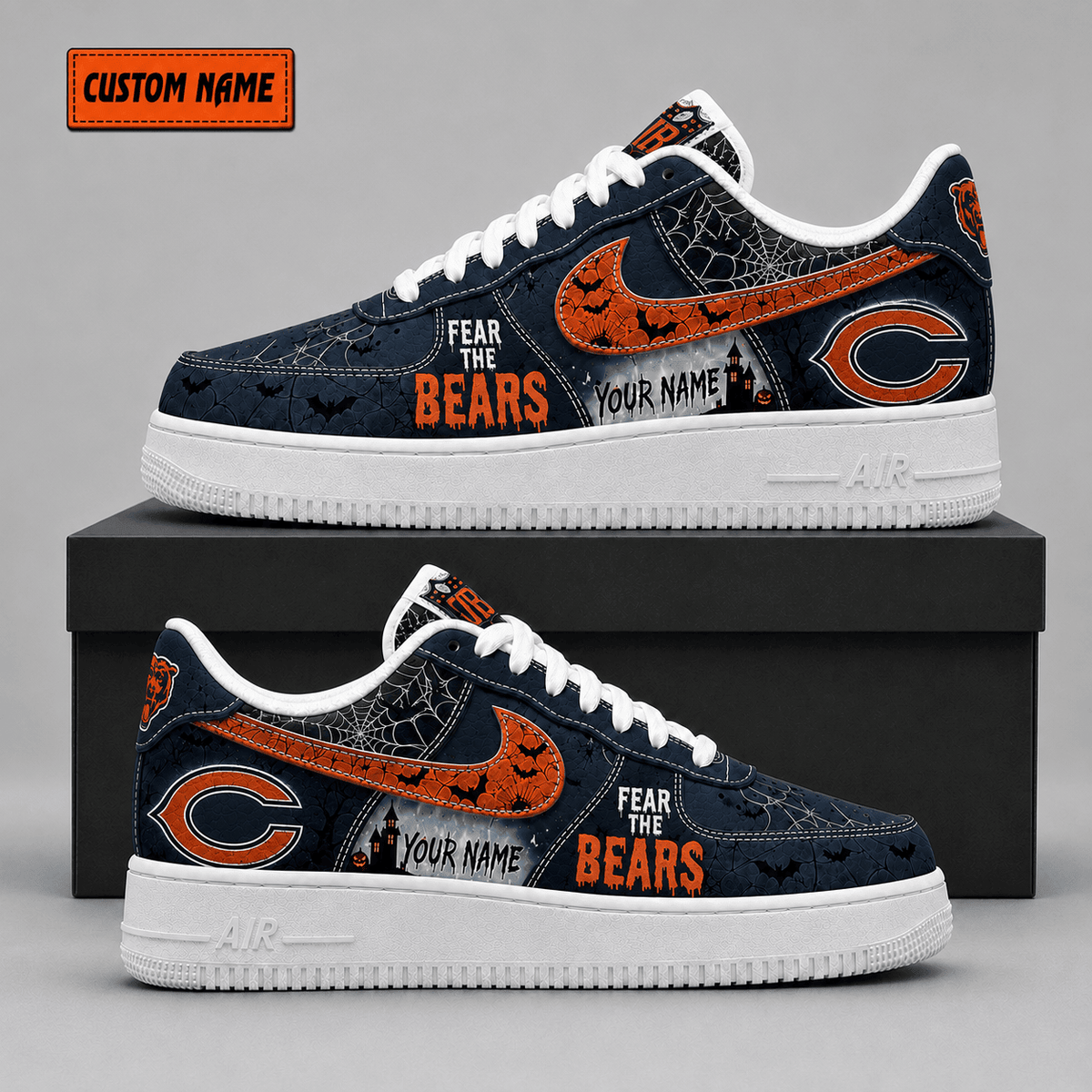 Chicago Bears | Premium Fear The Team Halloween Low Top Sneakers - Va323526