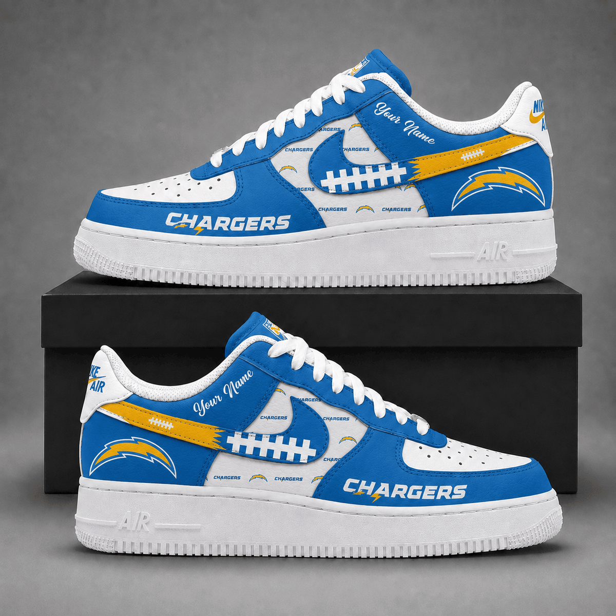 Los Angeles Chargers | Premium Fear The Team Low Top Sneakers Personalized - Va37429