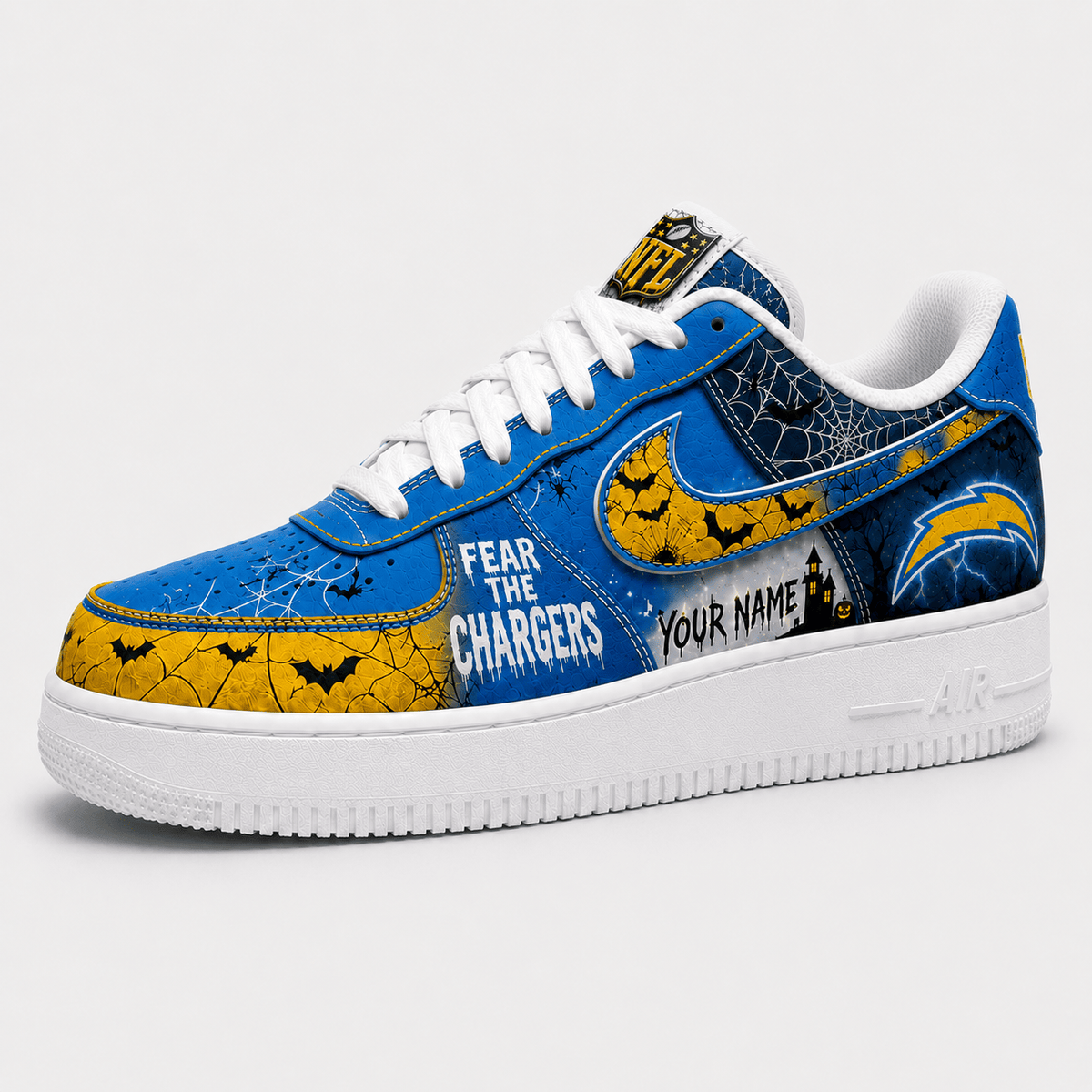 Los Angeles Chargers | Premium Fear The Team Halloween Low Top Sneakers