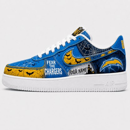 Los Angeles Chargers | Premium Fear The Team Halloween Low Top Sneakers