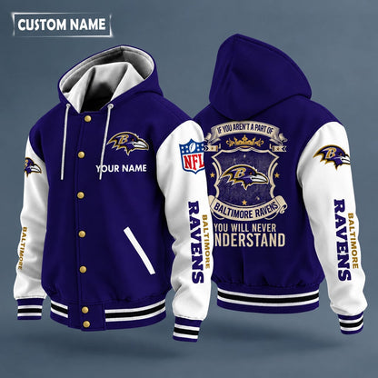 Baltimore Ravens Hooded Letterman Jacket Custom Name Pqt9qk