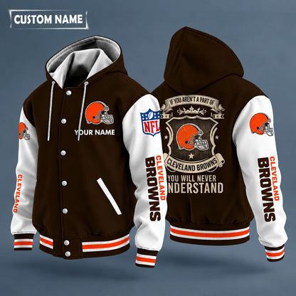 Cleveland Browns Hooded Letterman Jacket Custom Name Pgl8yp