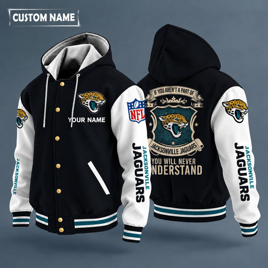 Jacksonville Jaguars Hooded Letterman Jacket Custom Name Pxmaqn