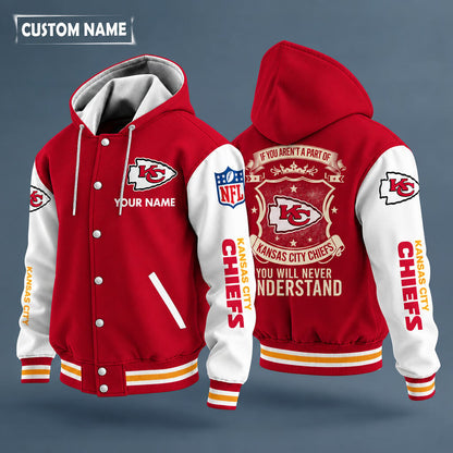 Kansas City Chiefs Hooded Letterman Jacket Custom Name Pdggfl