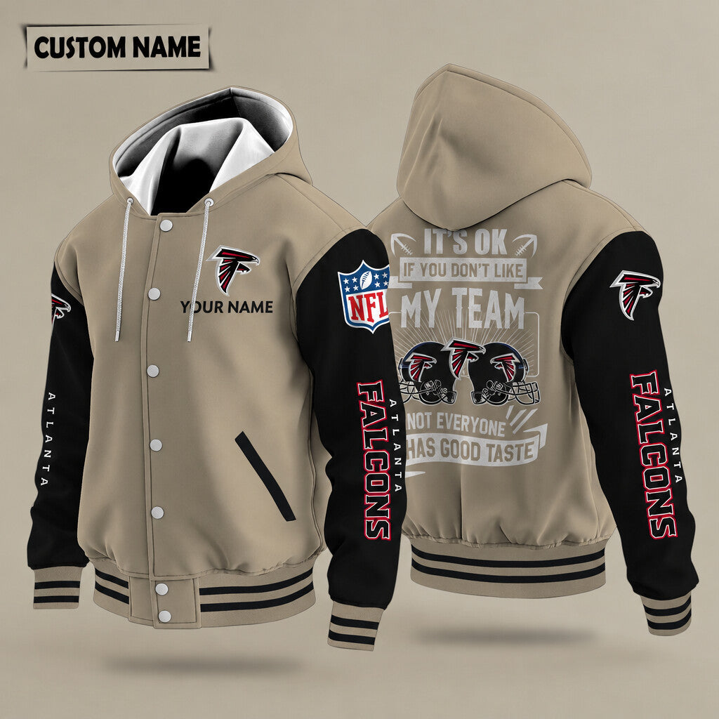 Atlanta Falcons It's Ok If You Don't Like My Team Hooded Letterman Jac