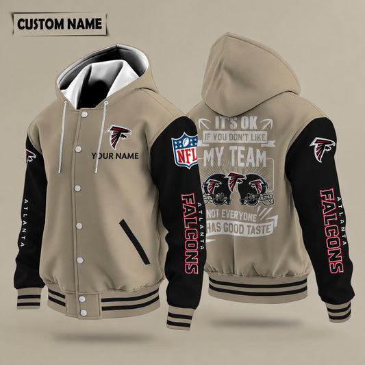 Atlanta Falcons It's Ok If You Don't Like My Team Hooded Letterman Jac
