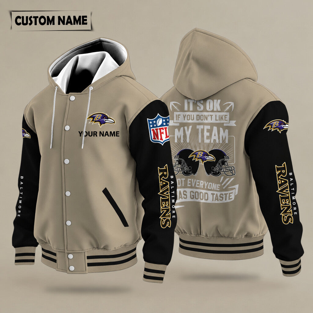 Baltimore Ravens It's Ok If You Don't Like My Team Hooded Letterman Ja