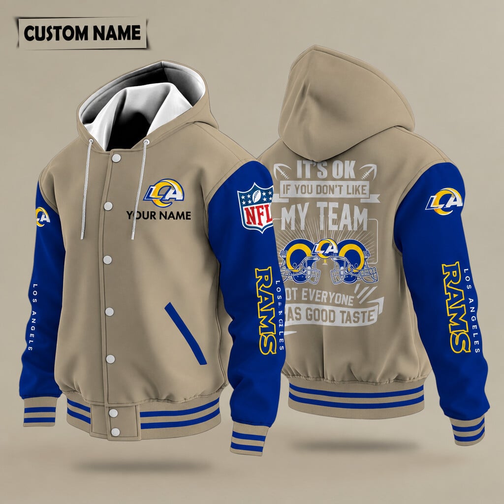 Los Angeles Rams It's Ok If You Don't Like My Team Hooded Letterman Jacket Custom Name Ptec83