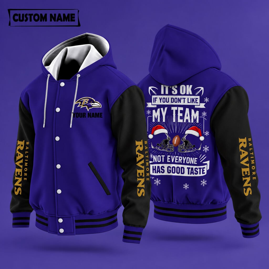 Baltimore Ravens It's Ok If You Don't Like My Team Christmas Hooded Le