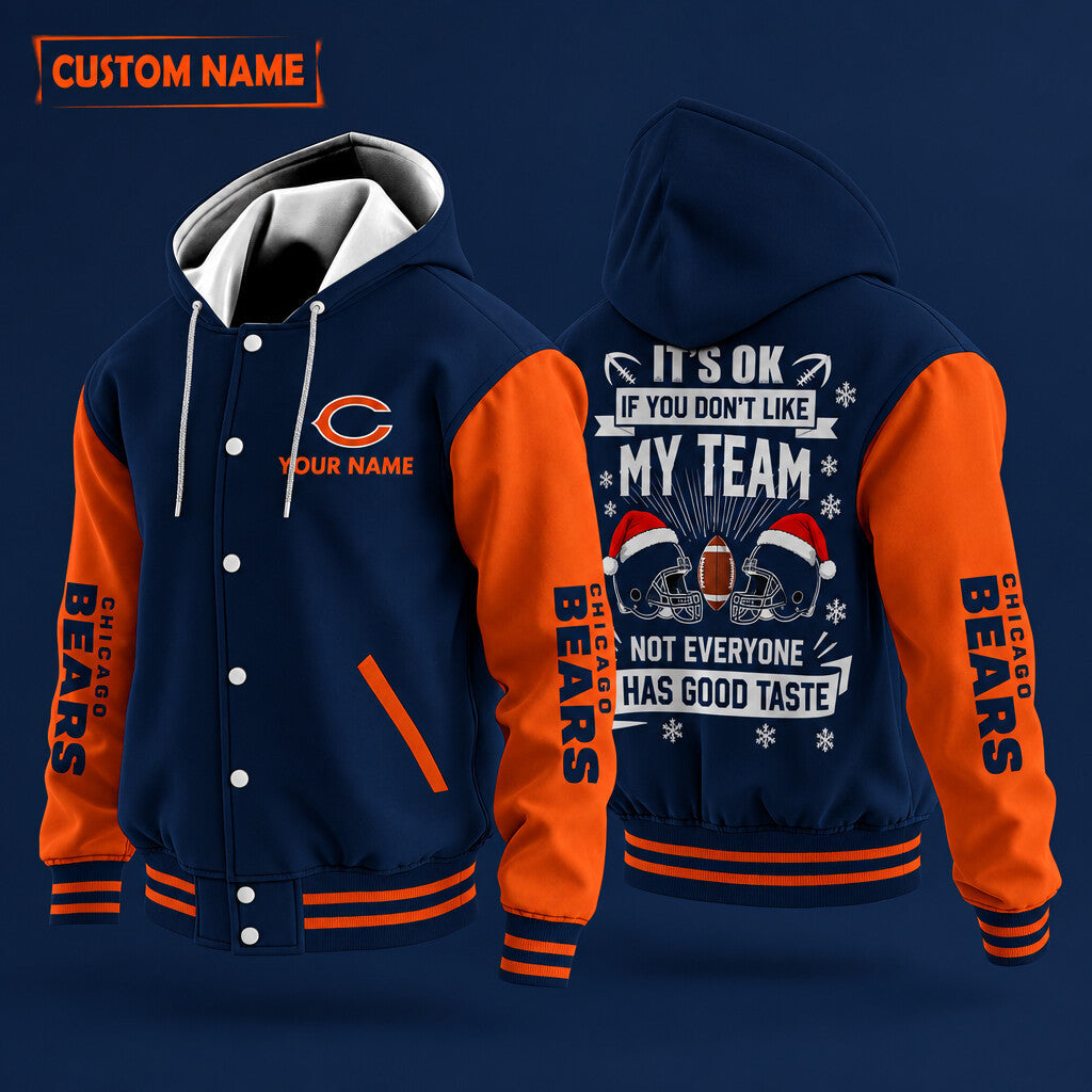 Chicago Bears It's Ok If You Don't Like My Team Christmas Hooded Lette