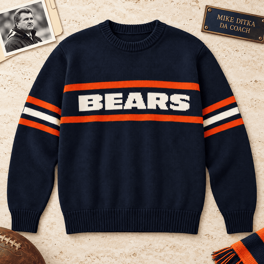 Mike Ditka Chicago Bears Mike Ditka Knit Sweater Classic Football Heritage Gift For Team Supporters