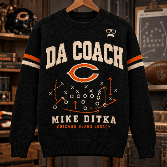 Mike Ditka Da Coach Black Sweatshirt Chicago Football Legend Tribute Apparel