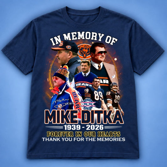 In Memory Of Mike Ditka Thank You For The Memories T-shirt Mike Ditka Tribute Apparel Gifts For Bears Fans