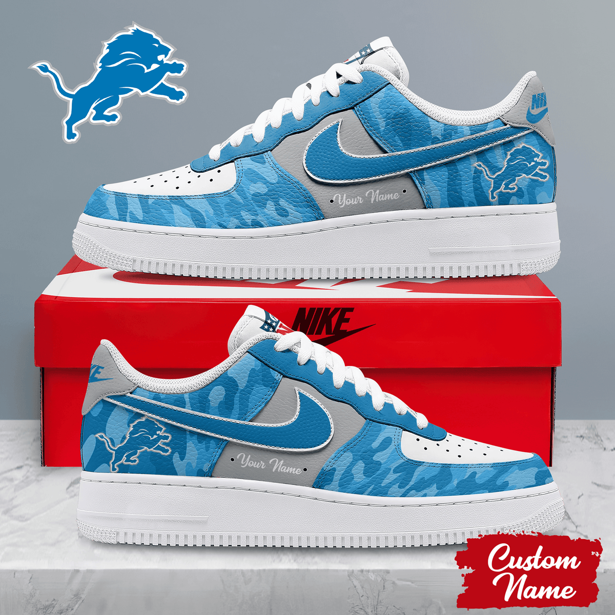 Detroit Lions | Premium Nfl End Zone Energy Af1 Shoes Pbli7mm
