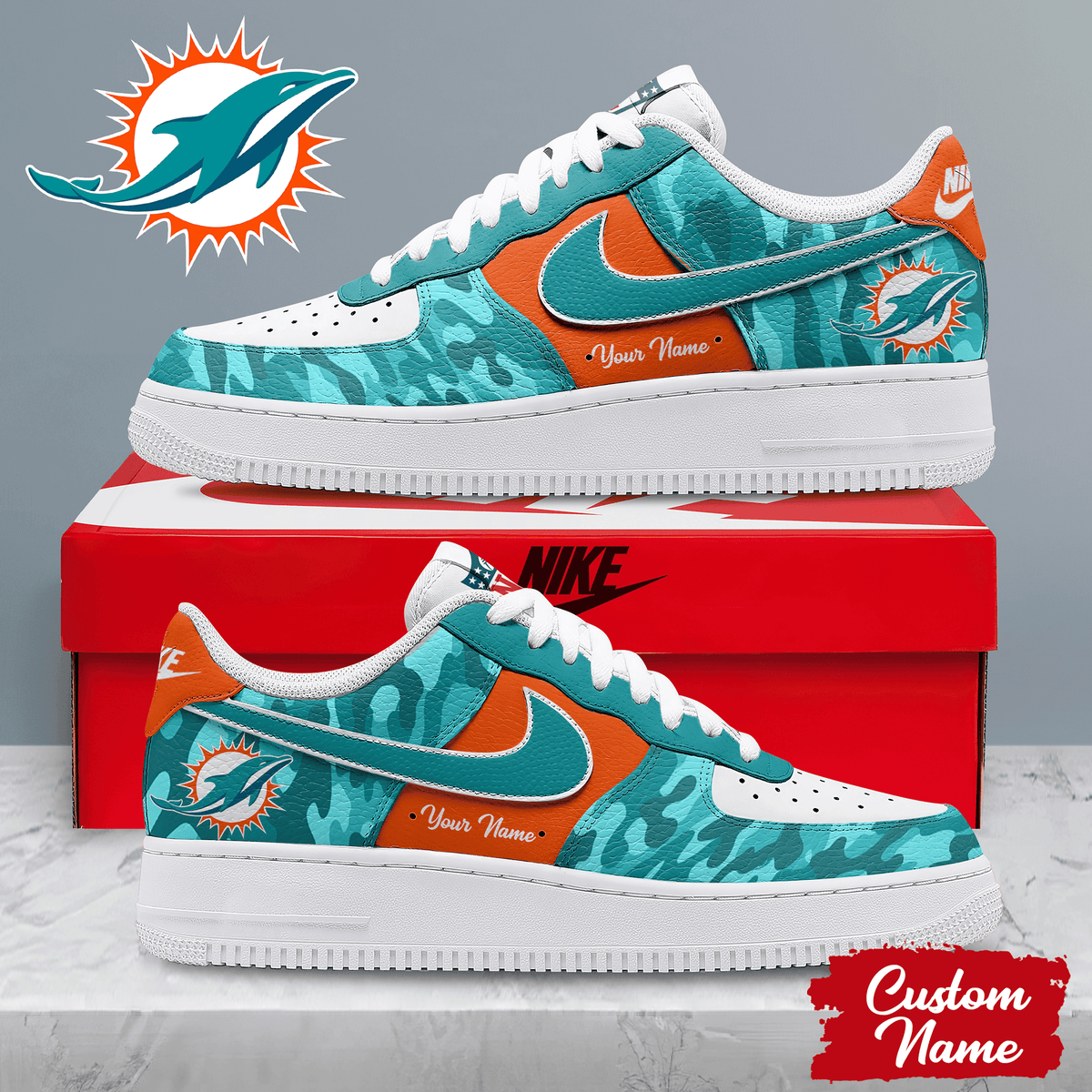 Miami Dolphins | Premium Nfl End Zone Energy Af1 Shoes Pblbla8