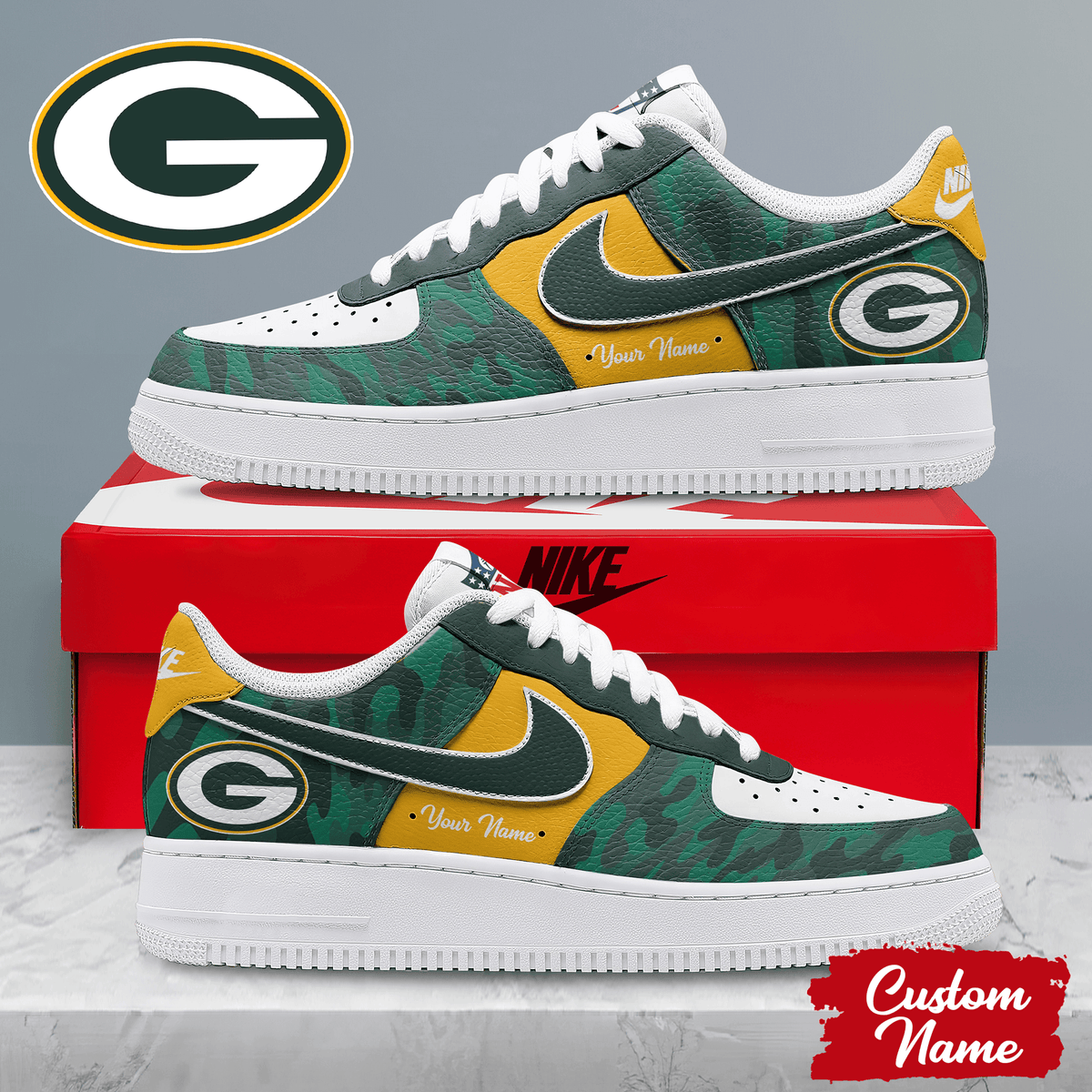 Green Bay Packers | Premium Nfl End Zone Energy Af1 Shoes Pb6knks
