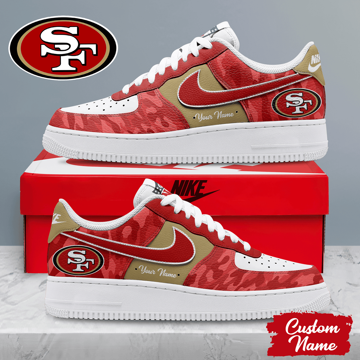 San Francisco 49ers | Premium Nfl End Zone Energy Af1 Shoes Pbn9j57