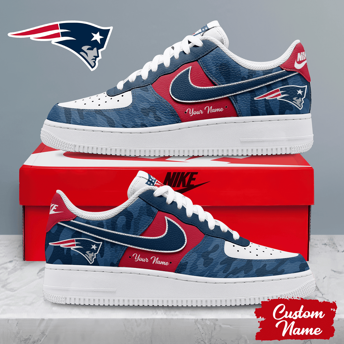 New England Patriots | Premium Nfl End Zone Energy Af1 Shoes Pbio16b