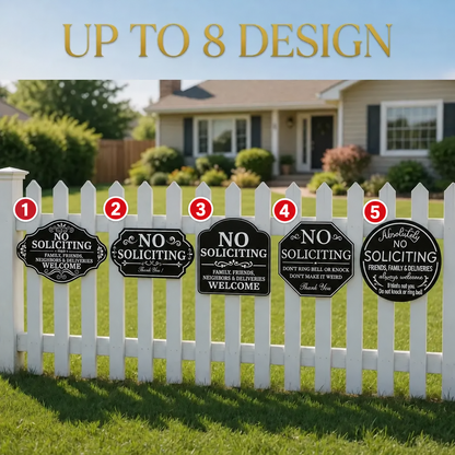 No Soliciting Metal Sign – Decorative Front Yard Fence And Porch Plaque, Gift For Homeowner Or New House