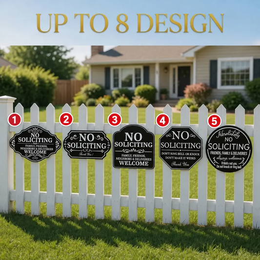No Soliciting Metal Sign – Decorative Front Yard Fence And Porch Plaque, Gift For Homeowner Or New House