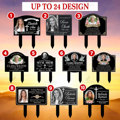 Personalized Photo Memorial Grave Marker – Custom Name And Date Cemetery Plaque, Sympathy Gift