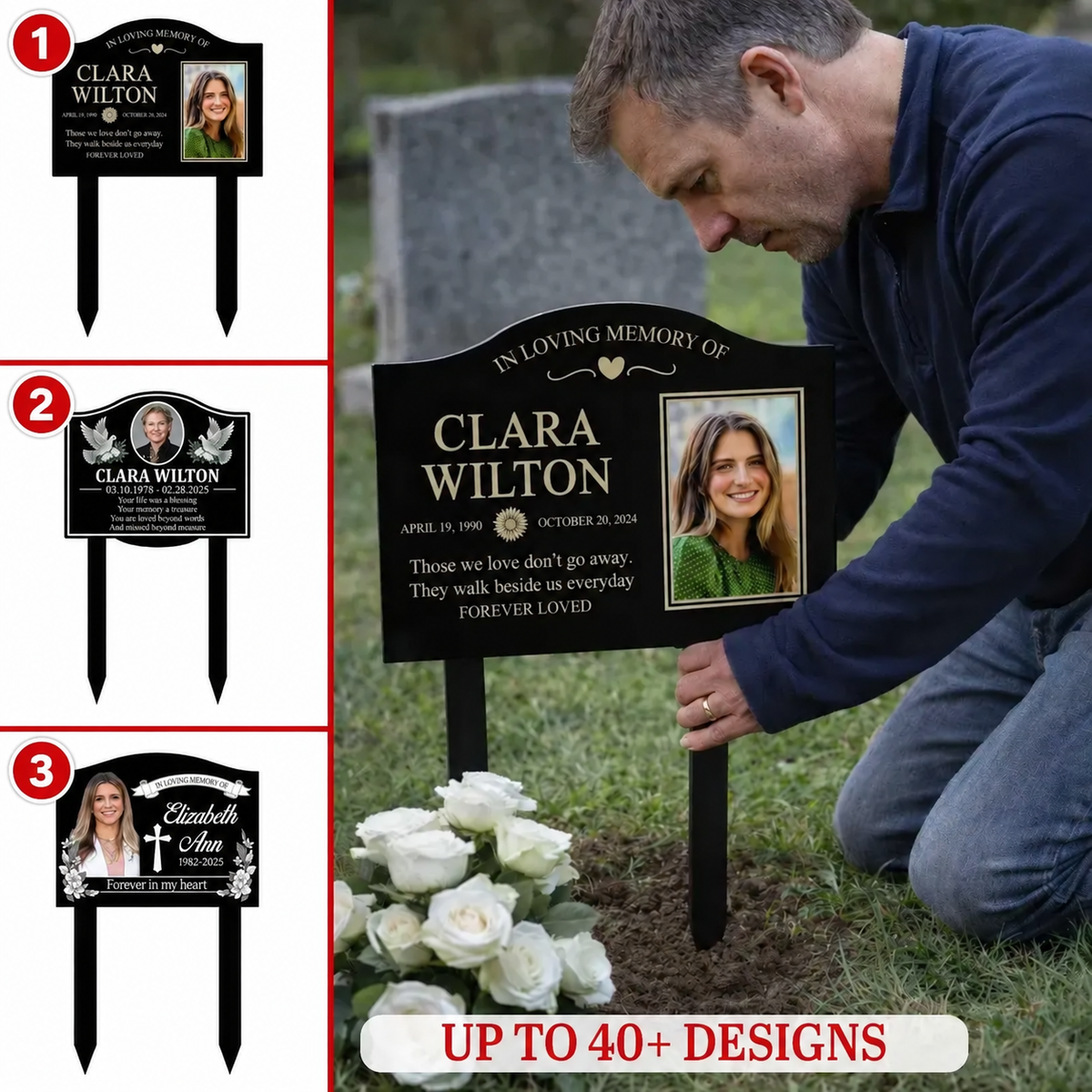 Personalized Photo Memorial Garden Stake – Custom Name Grave Marker Plaque, Sympathy Gift In Loving Memory