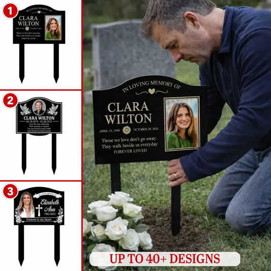 Personalized Photo Memorial Garden Stake – Custom Name Grave Marker Plaque, Sympathy Gift In Loving Memory