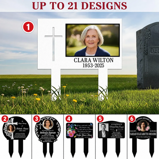 Personalized Photo Grave Marker Stake – Custom Name Memorial Plaque For Outdoors, Sympathy Gift In Loving Memory