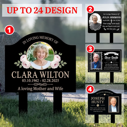 Personalized Memorial Photo Plaque, Custom Grave Marker – In Loving Memory Garden Stake, Sympathy Gift For Loss