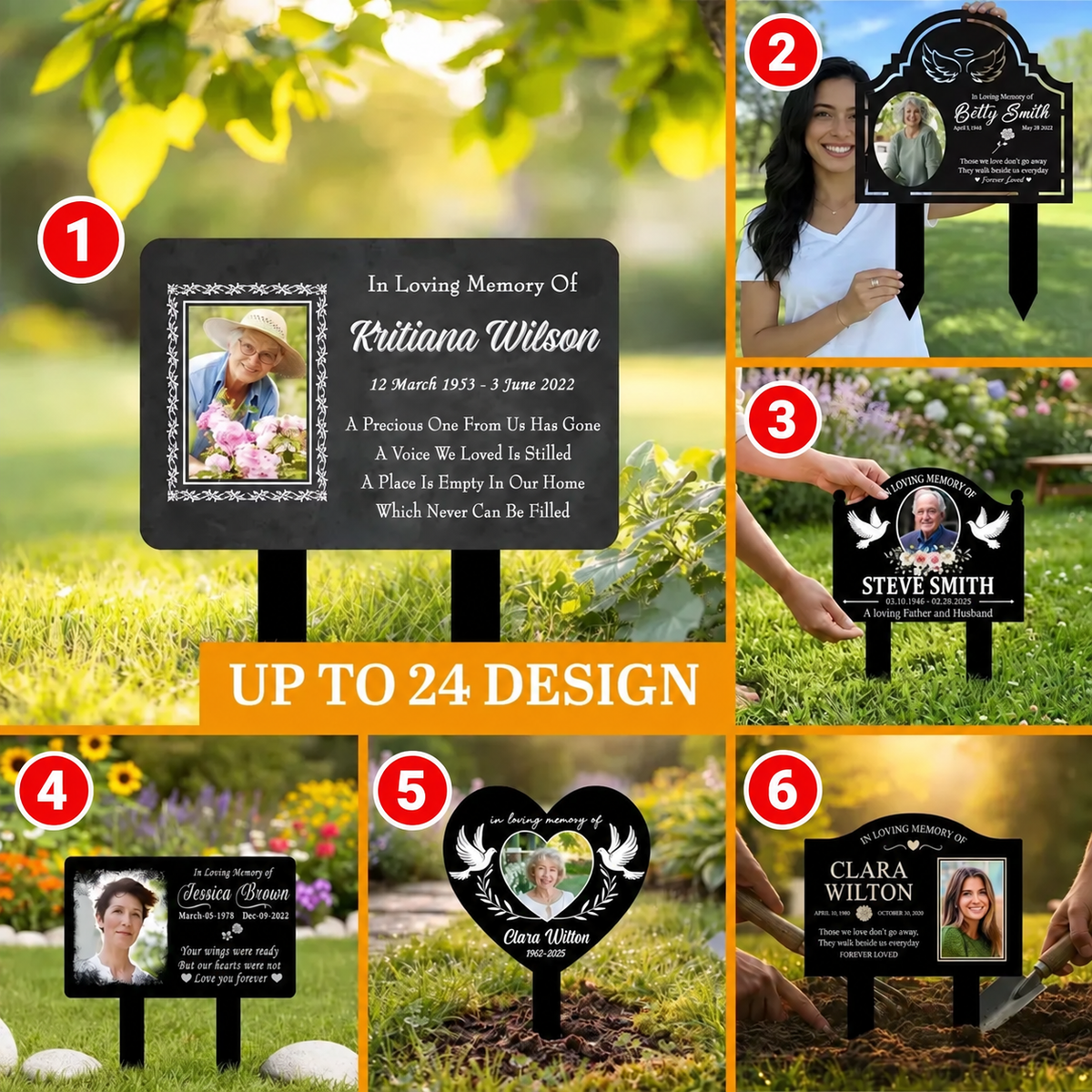 Personalized Memorial Garden Stake With Photo – Custom Name Grave Marker, Sympathy Gift