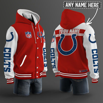 Indianapolis Colts Hooded Letterman Jacket Custom Name Brdct3da140